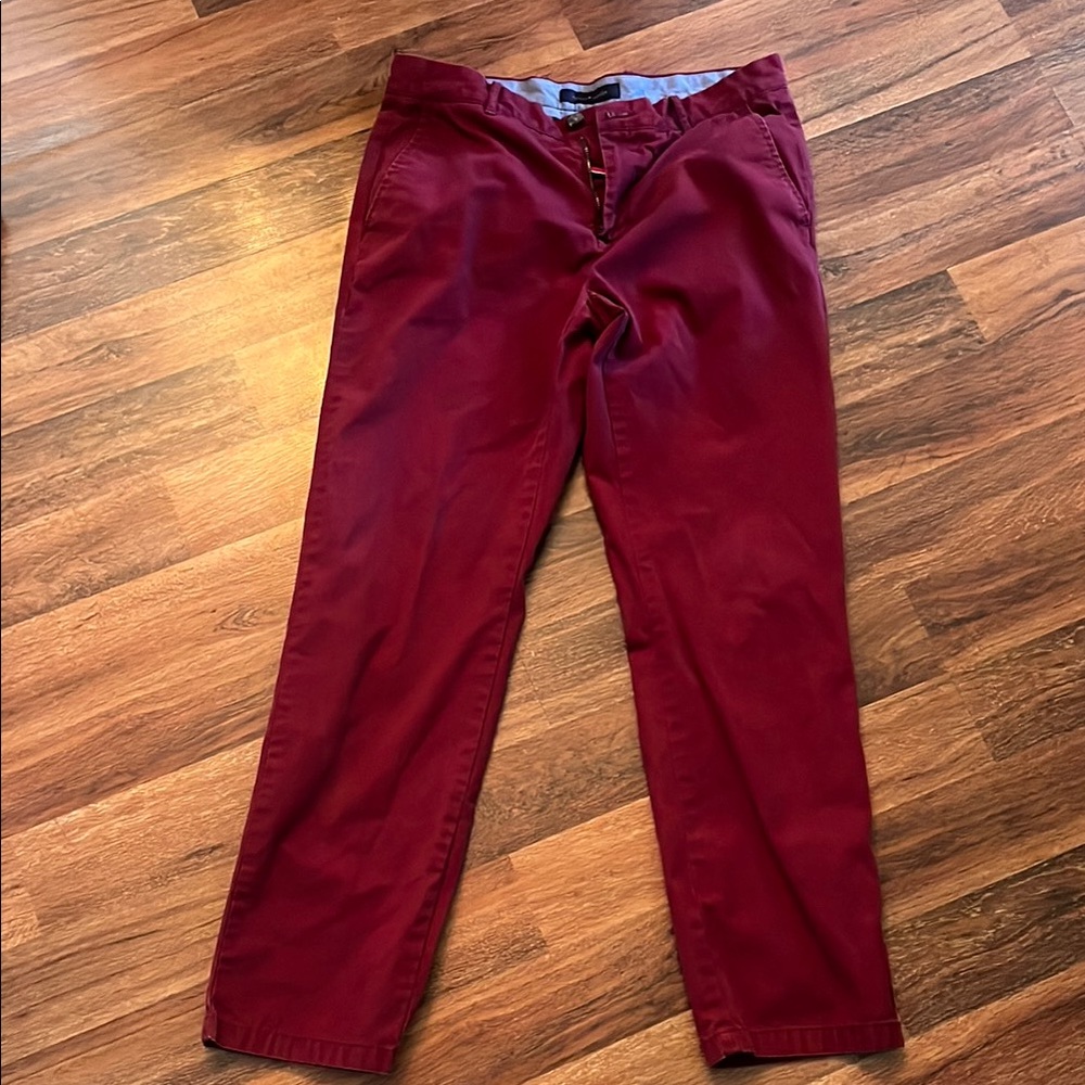 Tommy Hilfiger Red Chinos Straight Leg
